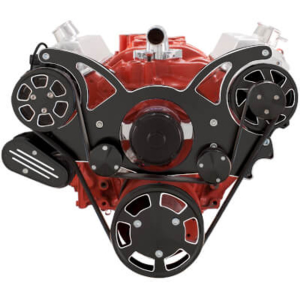 CVF Racing - CVF Chevy Small Block Serpentine System with AC & Alternator with Electric Water Pump (All Inclusive) - Black Diamond - Image 2