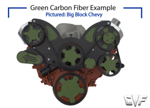 CVF Racing - CVF Chevy Small Block Serpentine System with AC, PS, & ALT (All Inclusive) - Black Pulley W/ Carbon Fiber Inlay - Image 2