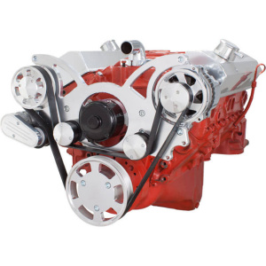 CVF Chevy Small Block Serpentine System with Alternator Only with Electric Water Pump (All Inclusive) - Polished