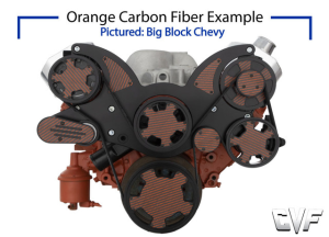 CVF Racing - CVF Chevy Small Block Serpentine System with AC, Power Steering & Alternator with Electric Water Pump (All Inclusive) - Black W/ Carbon Fiber Inlay - Image 2