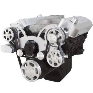 CVF Chevy Big Block Serpentine System with AC, Power Steering & Alternator with Electric Water Pump (All Inclusive) - Polished