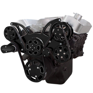 CVF Chevy Big Block Serpentine System with Power Steering & Alternator (All Inclusive) - Black Diamond