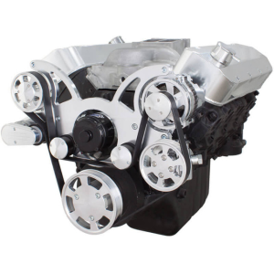 CVF Chevy Big Block Serpentine System with Power Steering & Alternator with Electric Water Pump (All Inclusive) - Polished