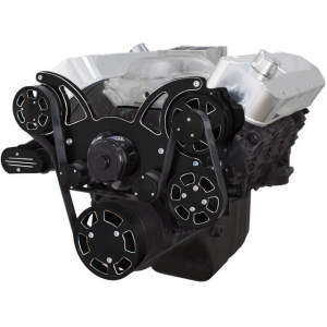 CVF Chevy Big Block Serpentine System with Power Steering & Alternator with Electric Water Pump (All Inclusive) - Black Diamond