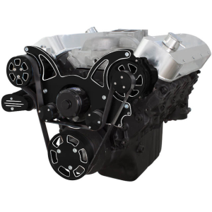 CVF Chevy Big Block Serpentine System with AC & Alternator with Electric Water Pump (All Inclusive) - Black Diamond
