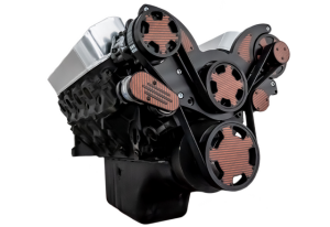 CVF Racing - CVF Chevy Big Block Serpentine System with AC & Alternator (All Inclusive) - Black W/ Carbon Fiber Inlay - Image 3