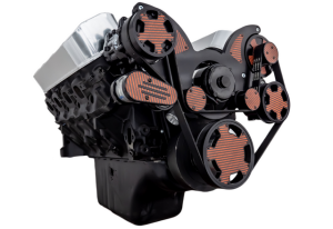 CVF Racing - CVF Chevy Big Block Serpentine System with AC, Power Steering & Alternator with Electric Water Pump (All Inclusive) - Black W/ Carbon Fiber Inlay - Image 3