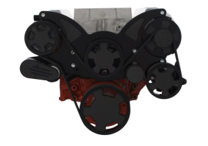 CVF Chevy Big Block Serpentine System with Alternator Only (All Inclusive) - Black W/ Carbon Fiber Inlay