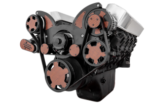 CVF Chevy Big Block Serpentine System with Power Steering & Alternator with Electric Water Pump (All Inclusive) - Black W/ Carbon Fiber Inlet