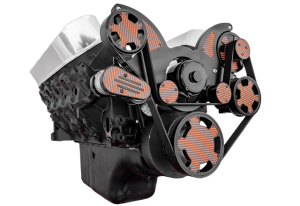 CVF Racing - CVF Chevy Big Block Serpentine System with Power Steering & Alternator with Electric Water Pump (All Inclusive) - Black W/ Carbon Fiber Inlet - Image 3