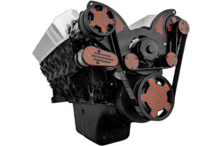 CVF Racing - CVF Chevy Big Block Serpentine System with AC & Alternator with Electric Water Pump (All Inclusive) - Black W/ Carbon Fiber Inlay - Image 3