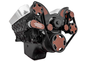 CVF Chevy Big Block Serpentine System with Power Steering & Alternator with Electric Water Pump (All Inclusive) - Black Diamond W/ Carbon Fiber Inlet