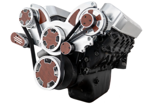 CVF Chevy Big Block Serpentine System with Alternator Only (All Inclusive) - Polished W/ Carbon Fiber Inlay