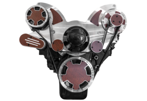 CVF Racing - CVF Chevy Big Block Serpentine System with AC & Alternator with Electric Water Pump (All Inclusive) - Polished W/ Carbon Fiber Inlay - Image 2