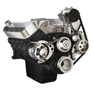 CVF Racing - CVF Chevy Big Block Serpentine Serpentine Conversion Kit with AC, Alternator & Power Steering Brackets, For Long Water Pump - Polished - Image 3