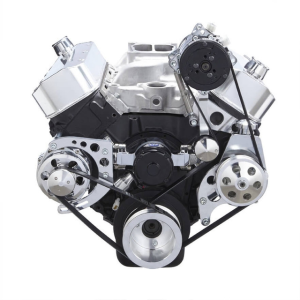 CVF Racing - CVF Chevy Big Block Serpentine Serpentine Conversion Kit with AC, Alternator & Power Steering Brackets, For Electric Water Pump - Polished - Image 2