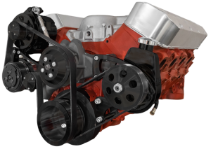 CVF Racing - CVF Chevy Big Block Serpentine Serpentine Conversion Kit with Mid-Mount AC, Alternator, Power Steering, Long Water Pump - Black - Image 2