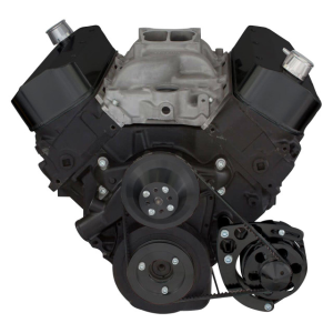 CVF Racing - CVF Chevy Big Block V-Belt System with Low Mount Alternator Brackets, For Short Water Pump - Black - Image 2