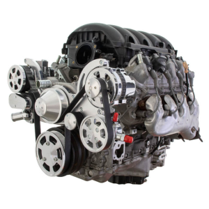 CVF Chevy LT1 Gen V Serpentine System with AC, Power Steering & Alternator - Polished (All Inclusive)