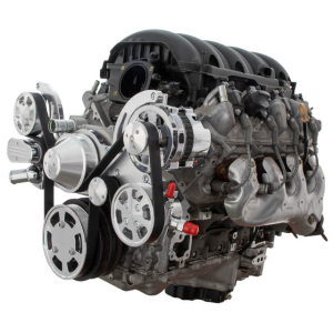 CVF Chevy LT1 Gen V Serpentine System with Power Steering & Alternator - Polished (All Inclusive)