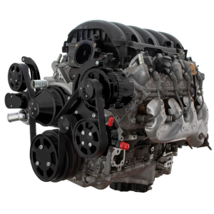 CVF Chevy LT1 Gen V Serpentine System with Power Steering & Alternator - Black (All Inclusive)