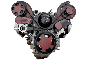 CVF Racing - CVF Chevy LT1 Gen V Serpentine System with AC & Alternator - Black W/ Carbon Fiber Inlay (All Inclusive) - Image 2