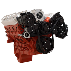 CVF Racing - CVF Chevy LS Mid-Mount Serpentine System with AC, Alternator & Power Steering - Black (All Inclusive) - Image 3