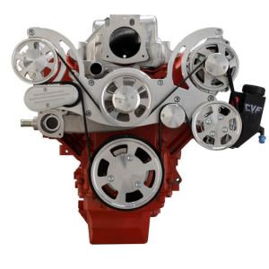 CVF Racing - CVF Chevy LS Mid-Mount Serpentine System with Power Steering & Alternator - Polished (All Inclusive) - Image 2