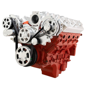 CVF Chevy LS Mid-Mount Serpentine System with AC & Alternator - Polished (All Inclusive)