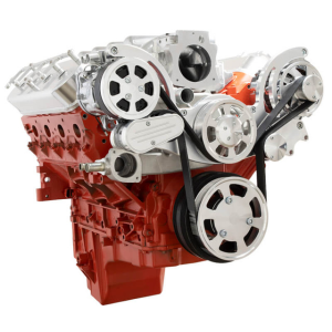 CVF Racing - CVF Chevy LS Mid-Mount Serpentine System with AC & Alternator - Polished (All Inclusive) - Image 3