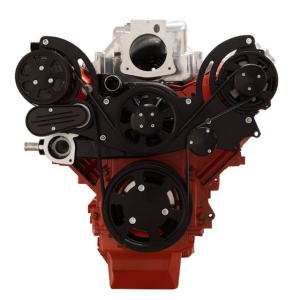 CVF Racing - CVF Chevy LS Mid-Mount Serpentine System with AC & Alternator - Black (All Inclusive) - Image 2