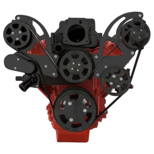 CVF Racing - CVF Chevy LS High-Mount Serpentine System with AC & Alternator - Black (All Inclusive) - Image 2