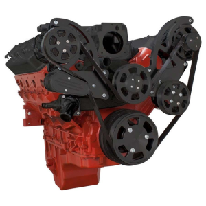 CVF Racing - CVF Chevy LS High-Mount Serpentine System with AC & Alternator - Black (All Inclusive) - Image 3