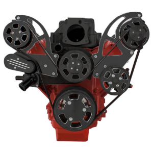 CVF Racing - CVF Chevy LS High-Mount Serpentine System with AC & Alternator - Black Diamond (All Inclusive) - Image 2