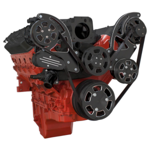 CVF Racing - CVF Chevy LS High-Mount Serpentine System with AC & Alternator - Black Diamond (All Inclusive) - Image 3