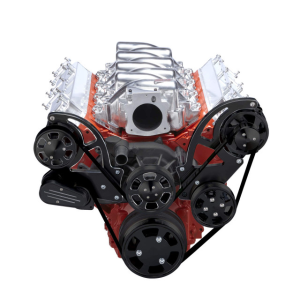 CVF Racing - CVF Chevy LS High-Mount Serpentine System with Power Steering & Alternator - Black Diamond (All Inclusive) - Image 2