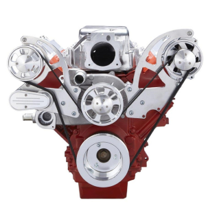 CVF Racing - CVF Chevy LS High-Mount Serpentine System with Alternator Only - Polished (All Inclusive) - Image 2