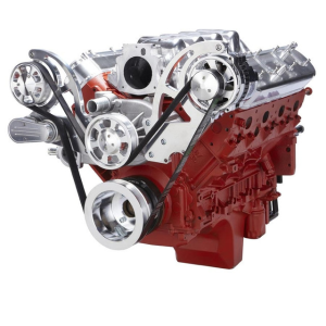 CVF Chevy LS High-Mount Serpentine System with Alternator Only - Polished (All Inclusive)