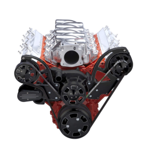 CVF Racing - CVF Chevy LS High-Mount Serpentine System with Alternator Only - Black Diamond (All Inclusive) - Image 2