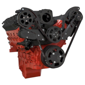 CVF Racing - CVF Chevy LS High-Mount Serpentine System with AC & Alternator - Black (All Inclusive) - Image 3