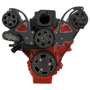 CVF Racing - CVF Chevy LS High-Mount Serpentine System with AC & Alternator - Black Diamond (All Inclusive) - Image 2