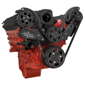 CVF Racing - CVF Chevy LS High-Mount Serpentine System with AC & Alternator - Black Diamond (All Inclusive) - Image 3