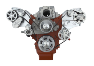 CVF Racing - CVF Chevy LS Wide-Mount Serpentine System with AC, Alternator & Power Steering - Polished (All Inclusive) - Image 2