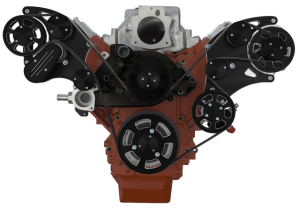 CVF Racing - CVF Chevy LS Wide-Mount Serpentine System with PS & Alternator - Black Diamond (All Inclusive) - Image 2