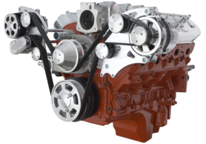 CVF Chevy LS Wide-Mount Serpentine System with AC & Alternator - Polished (All Inclusive)