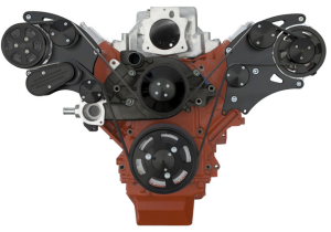 CVF Racing - CVF Chevy LS Wide-Mount Serpentine System with AC & Alternator - Black (All Inclusive) - Image 2