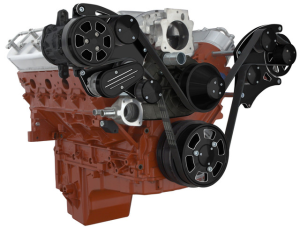 CVF Racing - CVF Chevy LS Wide-Mount Serpentine System with AC & Alternator - Black Diamond (All Inclusive) - Image 3