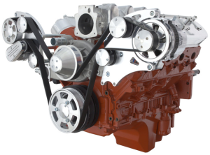 CVF Chevy LS Wide-Mount Serpentine System with Alternator Only - Polished (All Inclusive)