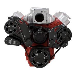 CVF Racing - CVF Chevy LS High-Mount Serpentine System with Alternator Only with Electric Water Pump - Black Diamond (All Inclusive) - Image 2