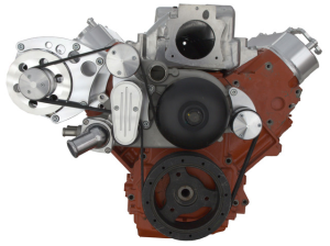 CVF Chevy LS Serpentine Conversion with Alternator Only Brackets, For Mechanical Water Pump - Polished
